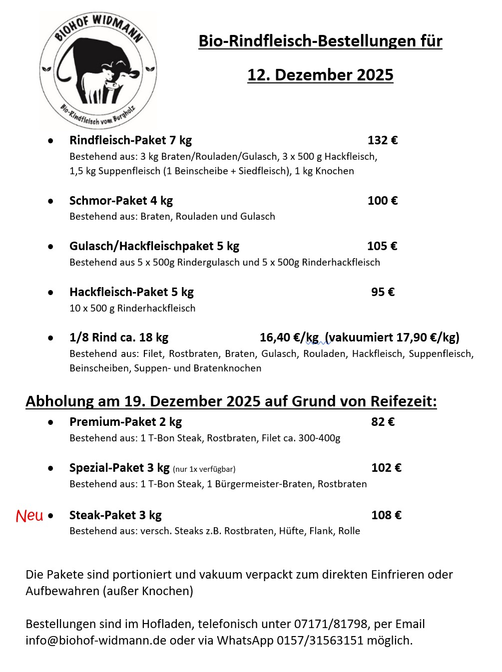 Rind 12. Dezember 2025