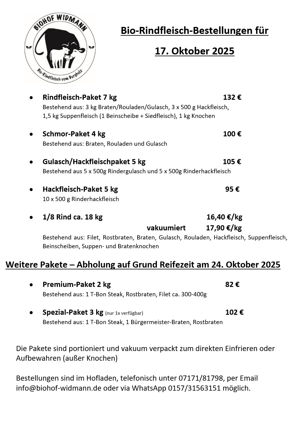 Rind 17. Oktober 2025